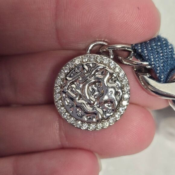 Christian Siriano C Wonder Denim Silver Chain Charms Waist Hips Boho Belt NWT main image 7